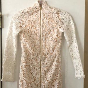 Missguided Lace Ivory Dress Size 0